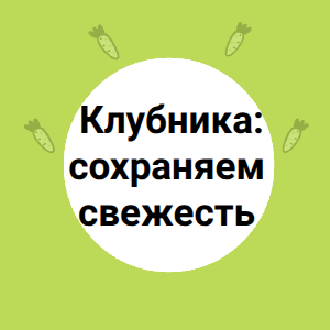Клубника: сохраняем свежесть