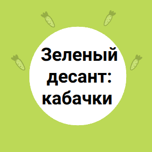 Зеленый десант: кабачки